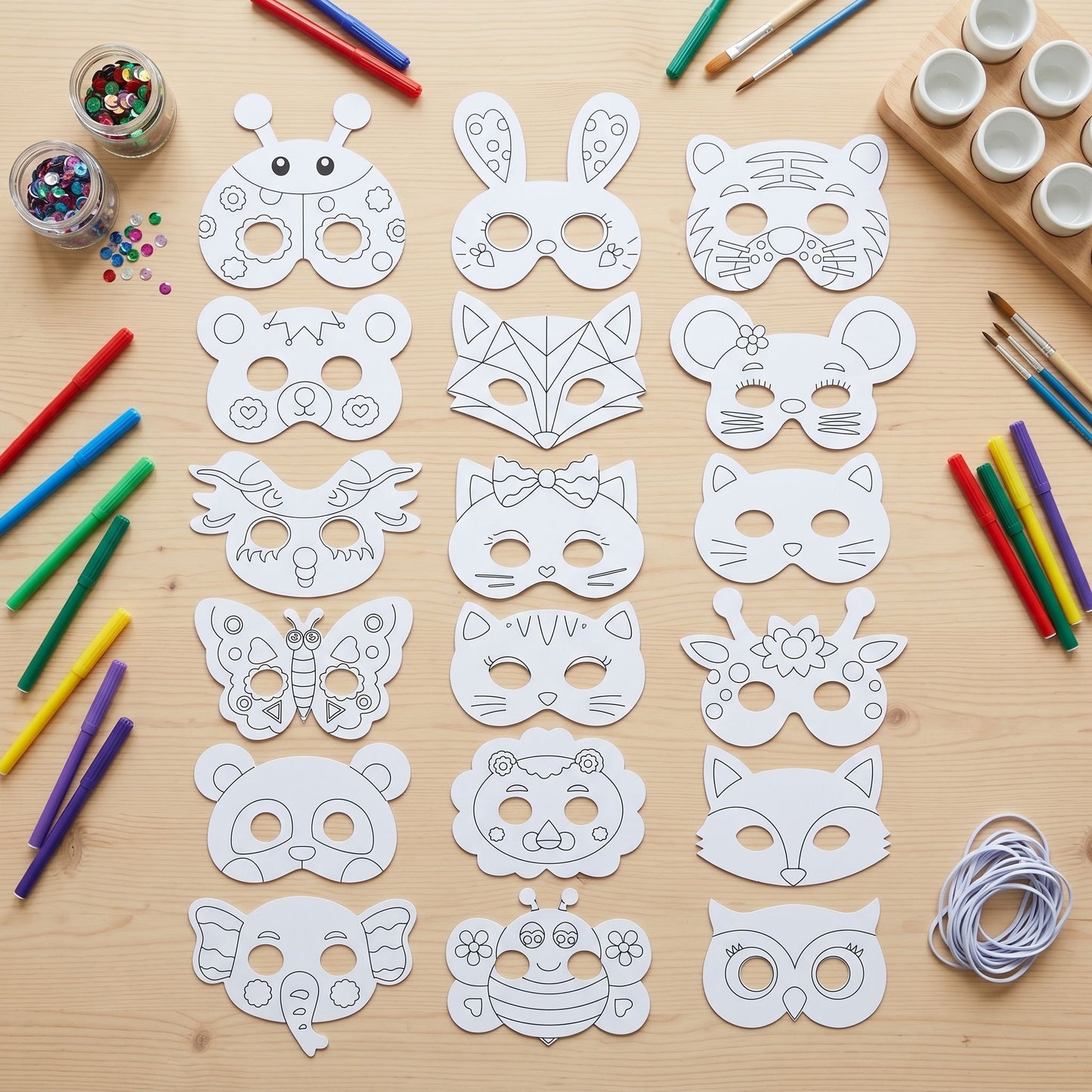 wholesale animal diy coloring masks 18pcs