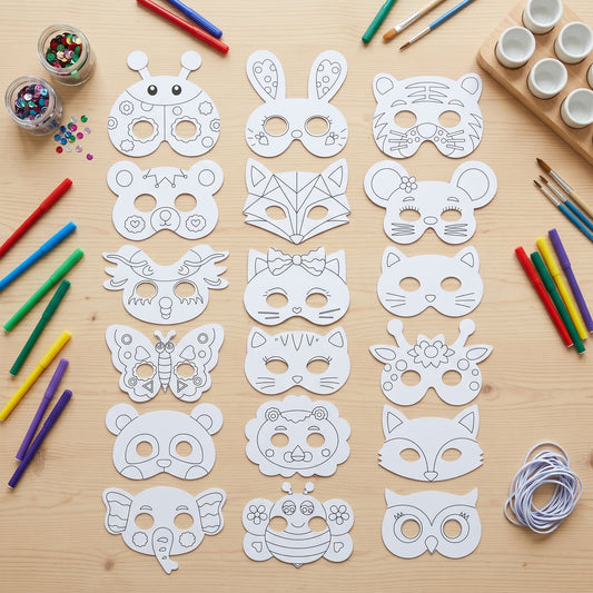 wholesale animal diy coloring masks 18pcs