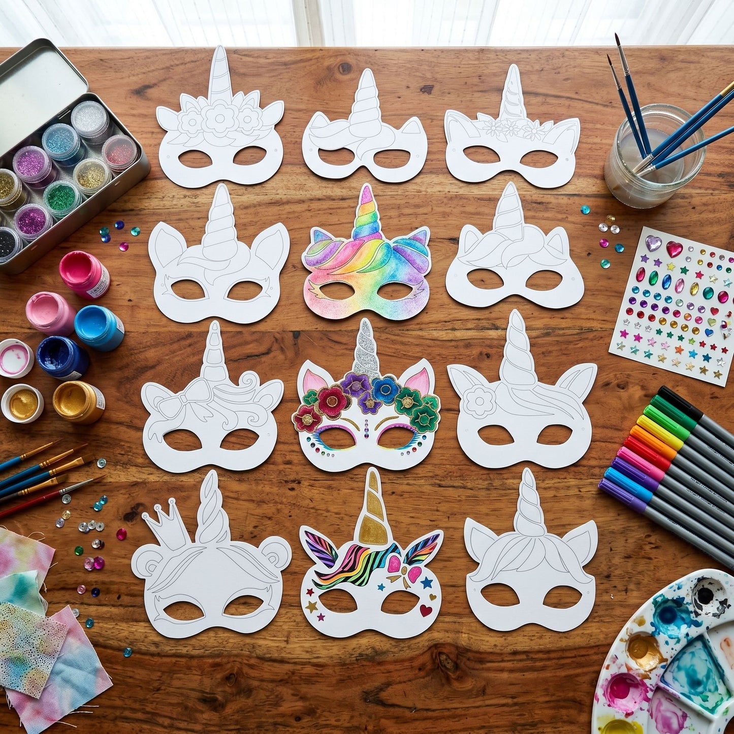 wholesale unicorn full face diy coloring masks