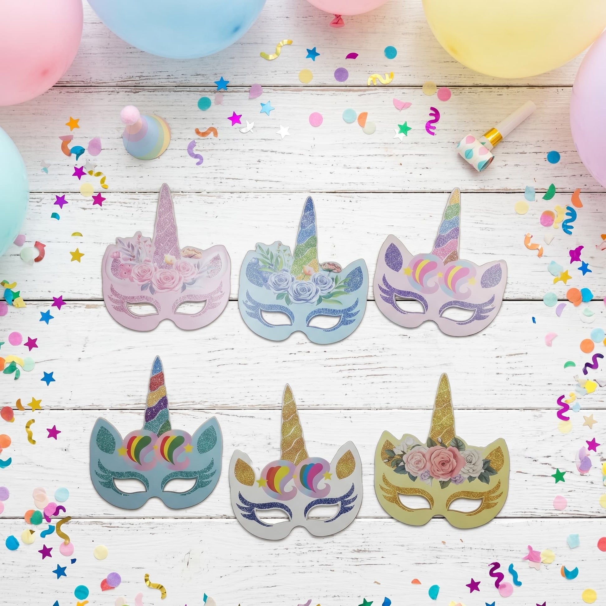 wholesale unicorn glitter party masks